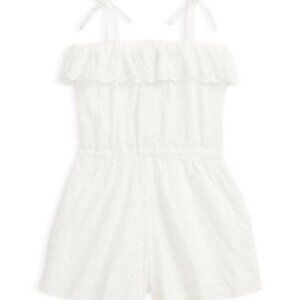 NWT Polo Ralph Lauren little Girls white cotton eyelet romper size 5